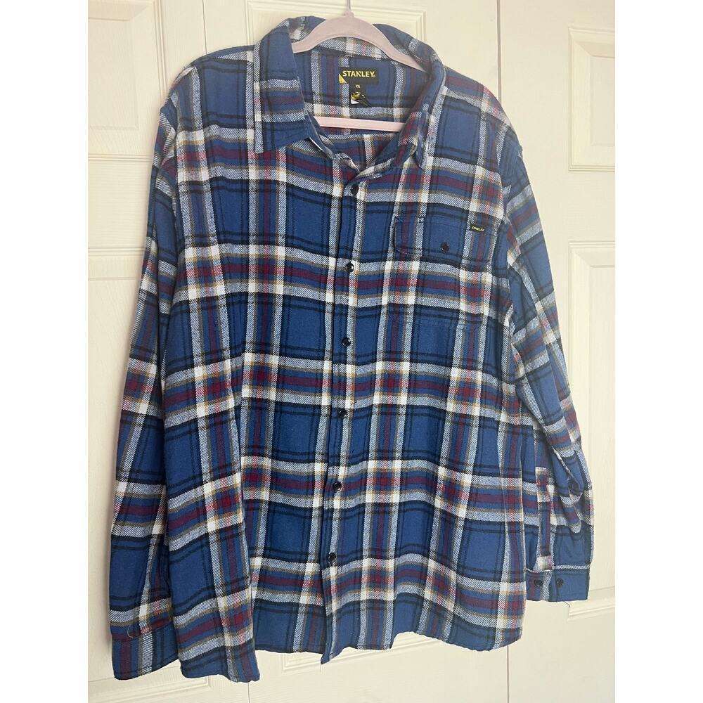 Stanley Long Sleeve Button-Down Plaid Casual Shirt Size XXL Rugged Outdoors